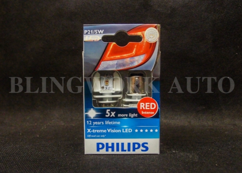 Philips 1157 P21/5W Red X-tremeVision LED Exterior light (Pack of 2) 