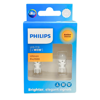 Philips Ultinon Pro7000 T10 W5W WY5W 12V AMBER LED Light Bulbs