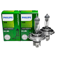 (PAIR) Philips H4 Eco Vision Long Life Halogen Bulbs