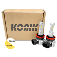 KONIK H8 / H11 / H16 WHITE & YELLOW Dual Colour 6000K / 2500K LED Fog Light Kit